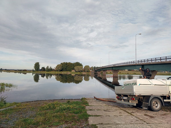 Kalaistutus Kokemäenjoen Jokirannan sillan vieressä.